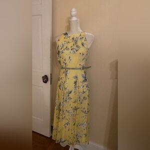 Tommy Hilfiger floral yellow midi floral spring dress
